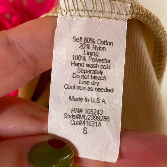 Bobeau Pink Tan Lace Covered Short Sleeve Dress Sz S - Picture 4 of 5